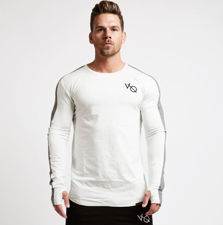 Brand Men fashion t shirt  Slim shirts male Tops Leisure Bodybuilding Long Sleeve