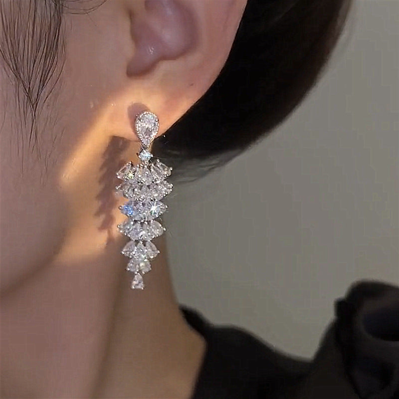 cubic zirconia huggie earrings