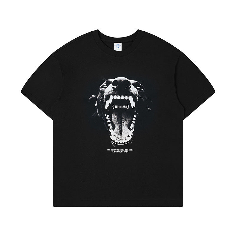 Fashion American Dog Head Printed T-shirt Men