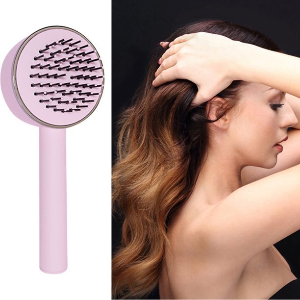 3D Air Cushion Massager Brush with Retractable Bristles Self Cleaning Hair Brush