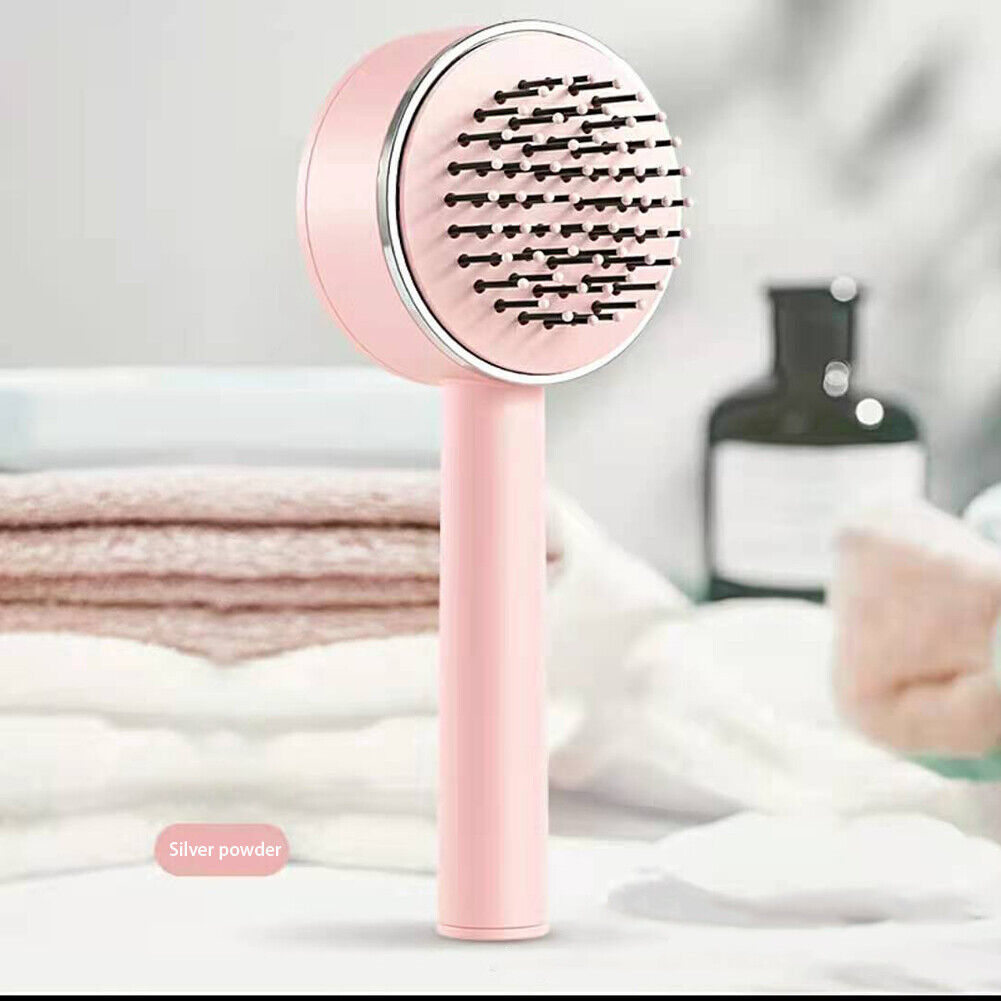 3D Air Cushion Massager Brush with Retractable Bristles Self Cleaning Hair Brush