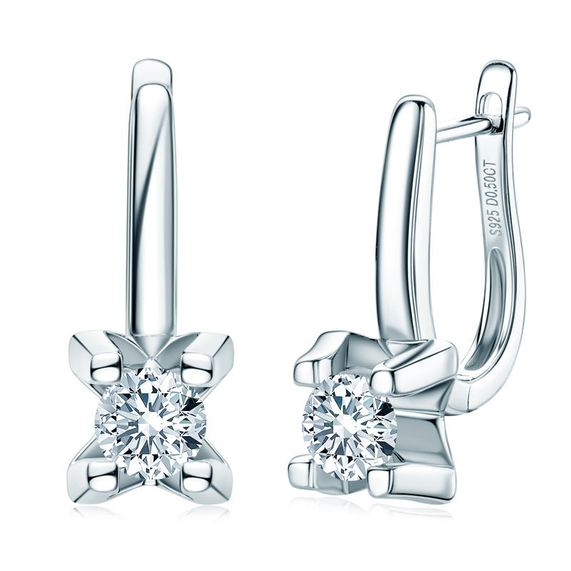 Moissanite Earrings S925 Sterling Silver