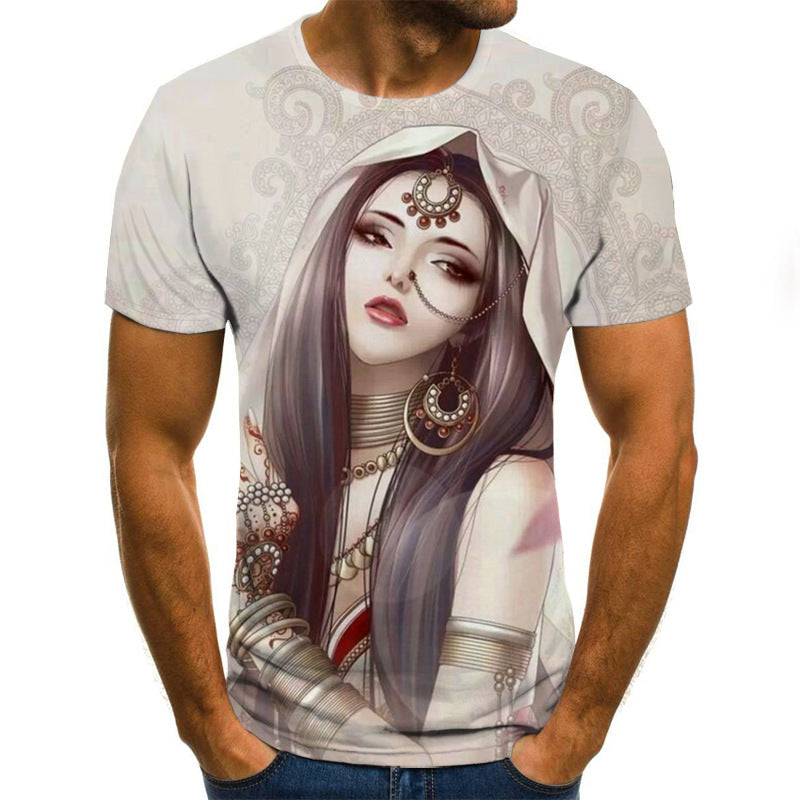 Printed 3DT Shirts Horror Skull Print Short Sleeve T-Shirts For Men And Women